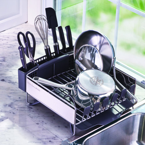 KitchenAid® Compact Stainless Steel Dish Rack, Satin Gray, 15Inchby